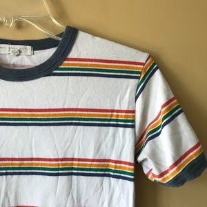Truly madly deeply rainbow ringer tee